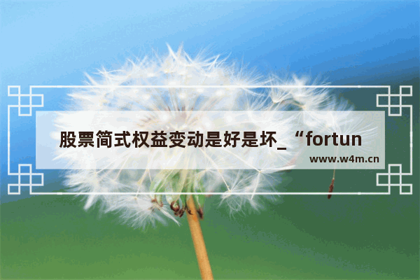 股票简式权益变动是好是坏_“fortune”是什么意思