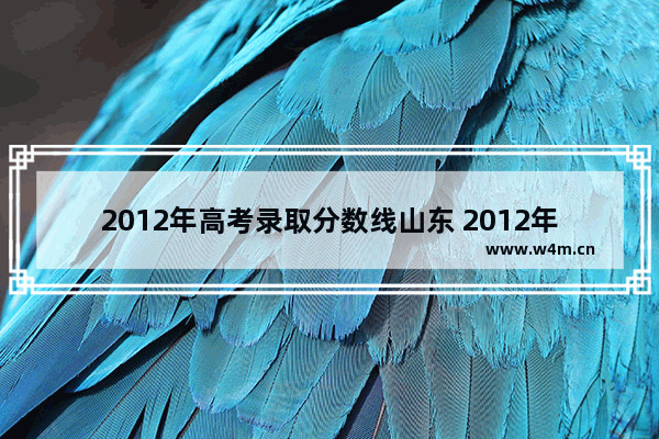 2012年高考录取分数线山东 2012年高考分数线山东