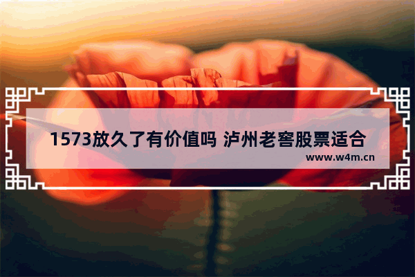 1573放久了有价值吗 泸州老窖股票适合长期持有吗