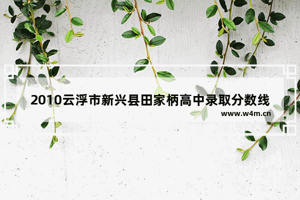 2010云浮市新兴县田家柄高中录取分数线 新兴县高考分数线2019