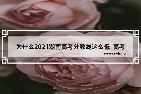 为什么2021湖南高考分数线这么低_高考分数线不上有希望吗