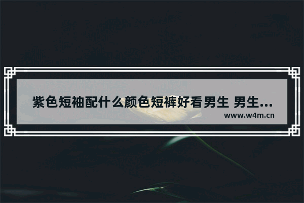 紫色短袖配什么颜色短裤好看男生 男生短袖短裤穿搭