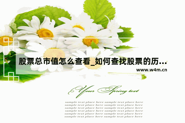 股票总市值怎么查看_如何查找股票的历史市值