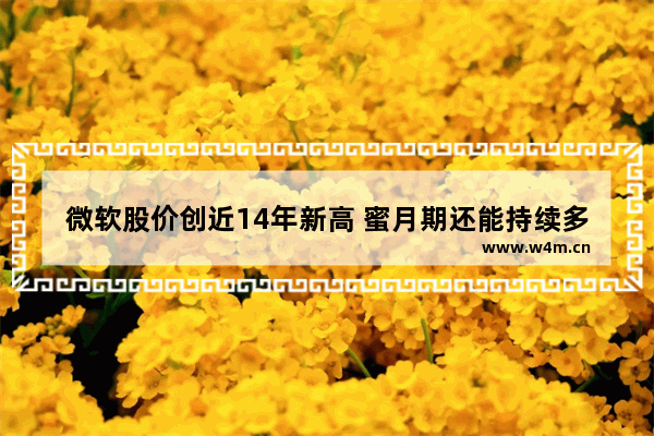 微软股价创近14年新高 蜜月期还能持续多久 微软股票行情实时查询