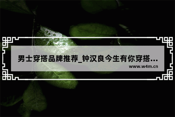 男士穿搭品牌推荐_钟汉良今生有你穿搭什么牌子