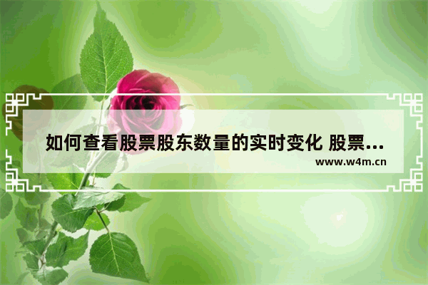 如何查看股票股东数量的实时变化 股票股东人数实时查询