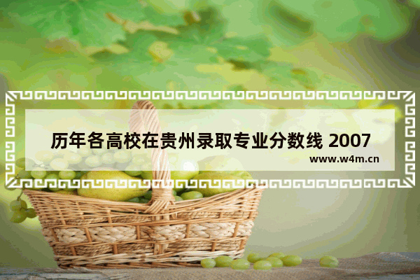 历年各高校在贵州录取专业分数线 2007贵州省高考分数线