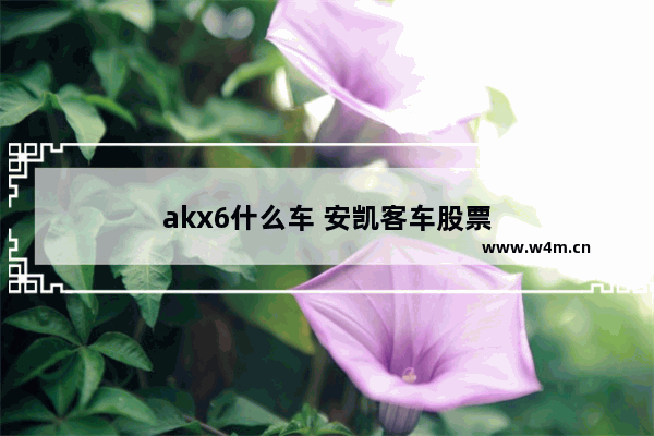 akx6什么车 安凯客车股票