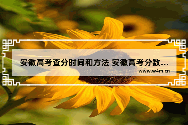 安徽高考查分时间和方法 安徽高考分数线在哪里公布