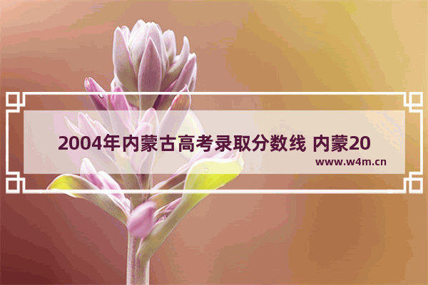 2004年内蒙古高考录取分数线 内蒙2004年高考分数线