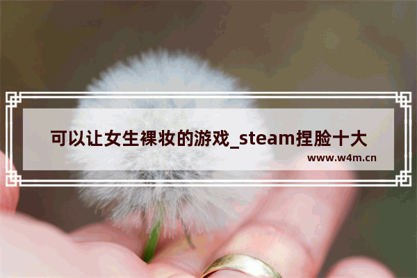 可以让女生裸妆的游戏_steam捏脸十大游戏