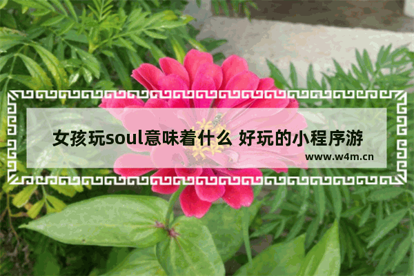 女孩玩soul意味着什么 好玩的小程序游戏推荐女生玩的