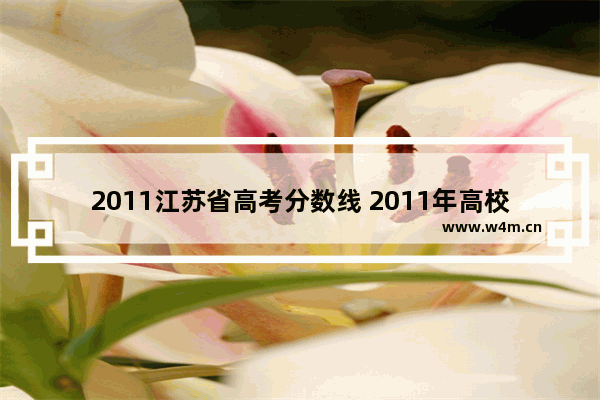 2011江苏省高考分数线 2011年高校高考分数线