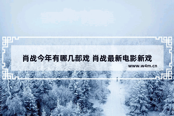 肖战今年有哪几部戏 肖战最新电影新戏