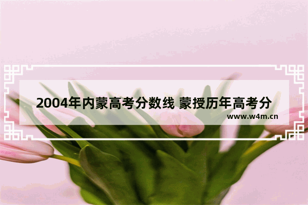 2004年内蒙高考分数线 蒙授历年高考分数线