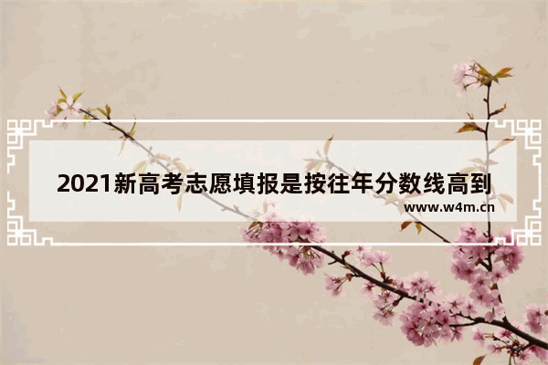 2021新高考志愿填报是按往年分数线高到低填吗 高考分数线男低女高