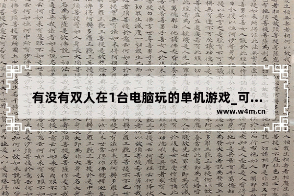 有没有双人在1台电脑玩的单机游戏_可以用手柄玩的双人单机游戏有哪些