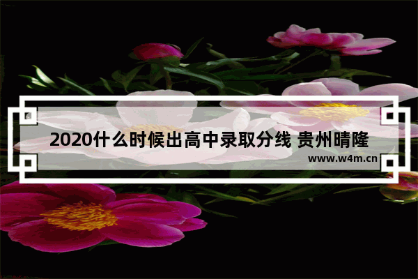 2020什么时候出高中录取分线 贵州晴隆县高考分数线