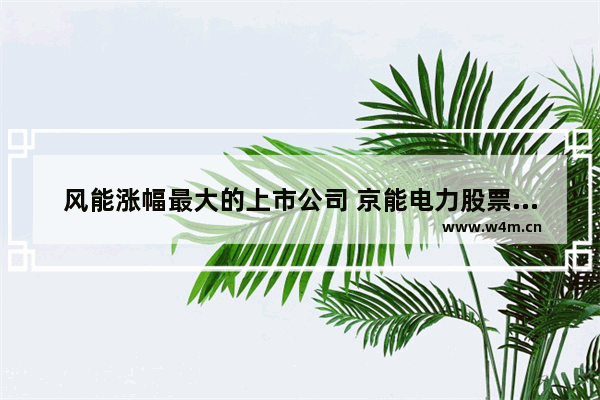 风能涨幅最大的上市公司 京能电力股票最新消息