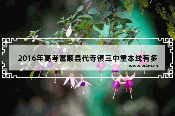 2016年高考富顺县代寺镇三中重本线有多少 富顺职校高考分数线表图片