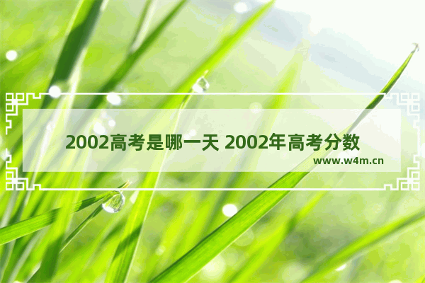 2002高考是哪一天 2002年高考分数线内蒙