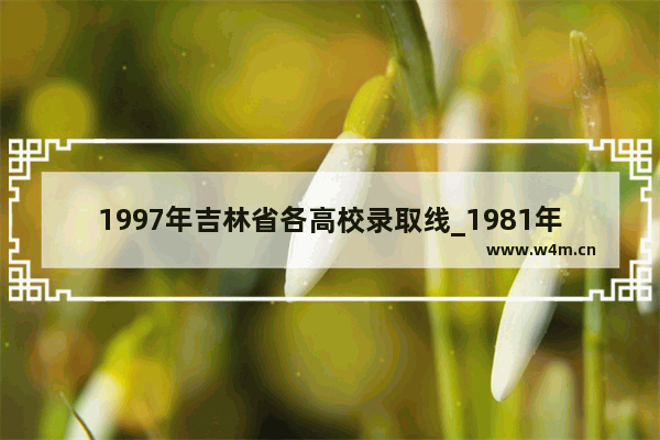 1997年吉林省各高校录取线_1981年吉林高考分数线