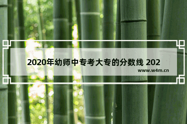 2020年幼师中专考大专的分数线 2020年职专高考分数线