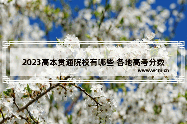 2023高本贯通院校有哪些 各地高考分数线高本贯通