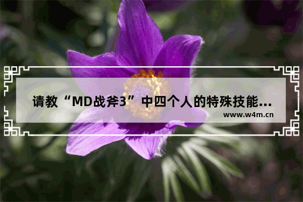 请教“MD战斧3”中四个人的特殊技能怎么用 双人电脑游戏推荐抓人