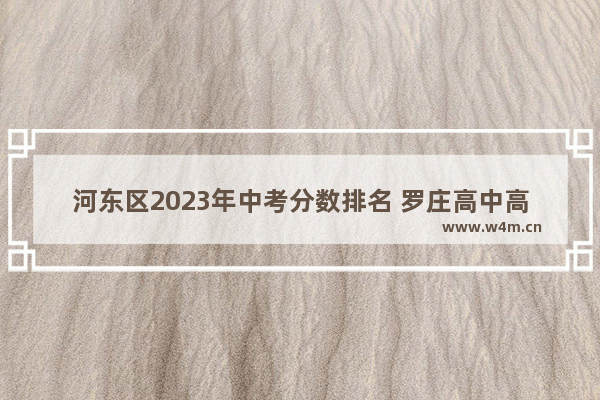 河东区2023年中考分数排名 罗庄高中高考分数线