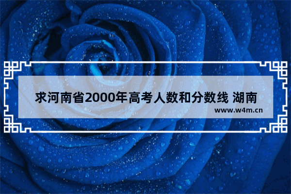 求河南省2000年高考人数和分数线 湖南省2003年高考人数和分数线_2003年湖南中考总分是多少