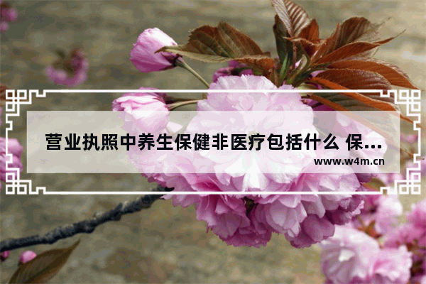 营业执照中养生保健非医疗包括什么 保健养生属于什么经营类型