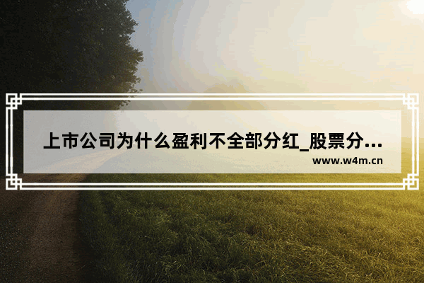 上市公司为什么盈利不全部分红_股票分红后怎么股价也降低了 那不是相当于和没分一样么