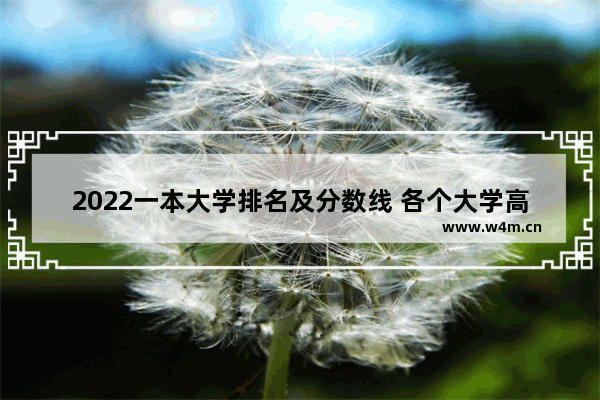 2022一本大学排名及分数线 各个大学高考分数线公布