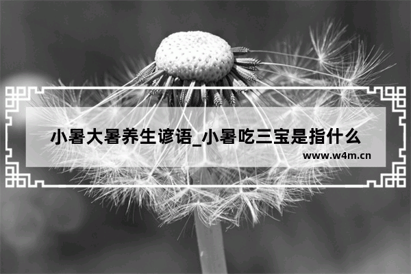 小暑大暑养生谚语_小暑吃三宝是指什么