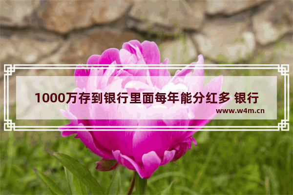 1000万存到银行里面每年能分红多 银行股票分红利息