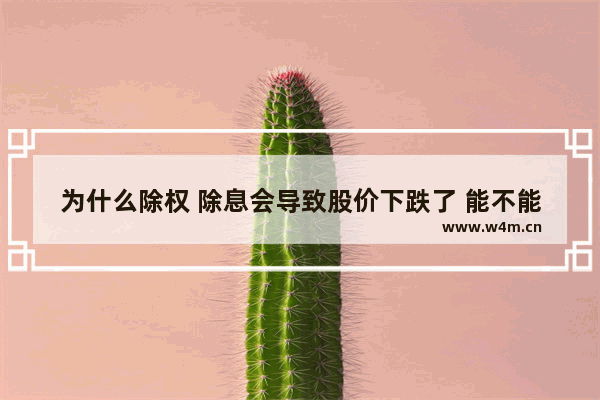 为什么除权 除息会导致股价下跌了 能不能举个例子 谢谢 股票分红除权后为什么还亏损更严重了