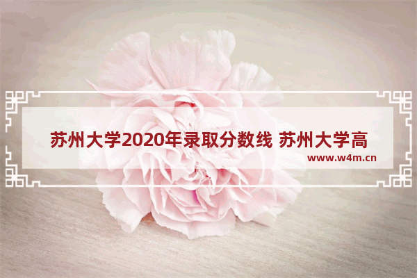 苏州大学2020年录取分数线 苏州大学高考分数线公布