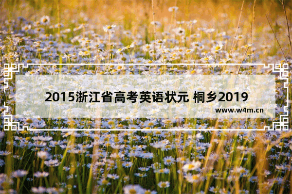 2015浙江省高考英语状元 桐乡2019年高考分数线