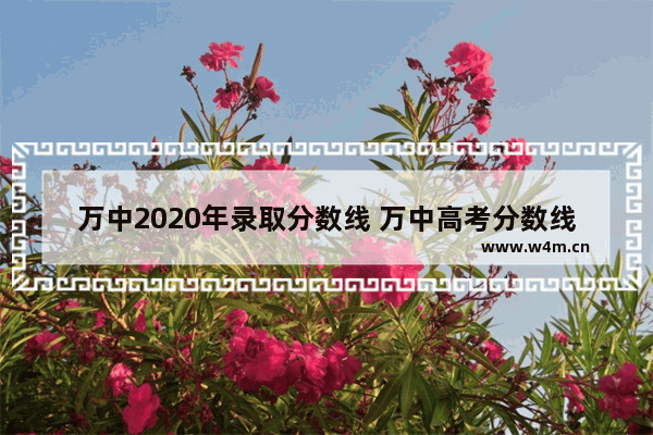 万中2020年录取分数线 万中高考分数线2020