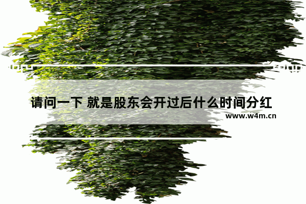 请问一下 就是股东会开过后什么时间分红 什么时候买股票才能分红