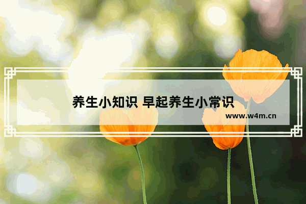 养生小知识 早起养生小常识