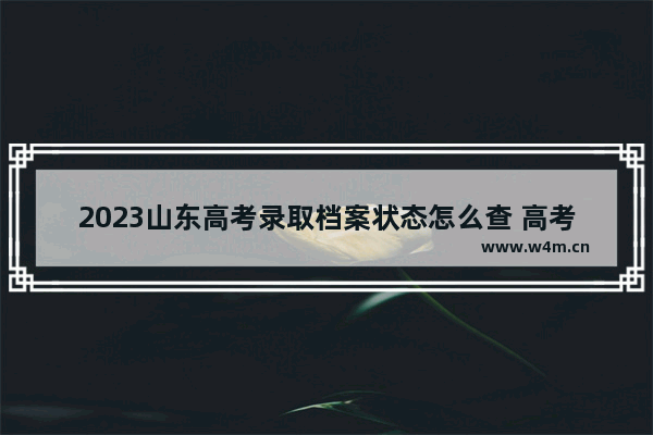 2023山东高考录取档案状态怎么查 高考分数线能查了吗山东