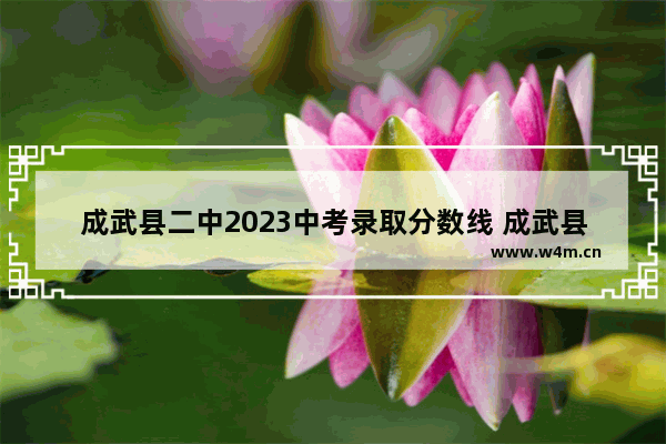 成武县二中2023中考录取分数线 成武县春季高考分数线