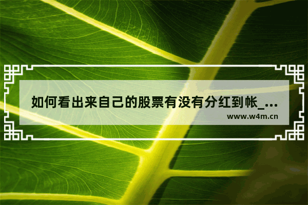 如何看出来自己的股票有没有分红到帐_怎么查询股票现金分红是否到帐