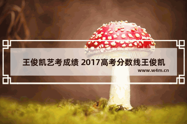 王俊凯艺考成绩 2017高考分数线王俊凯