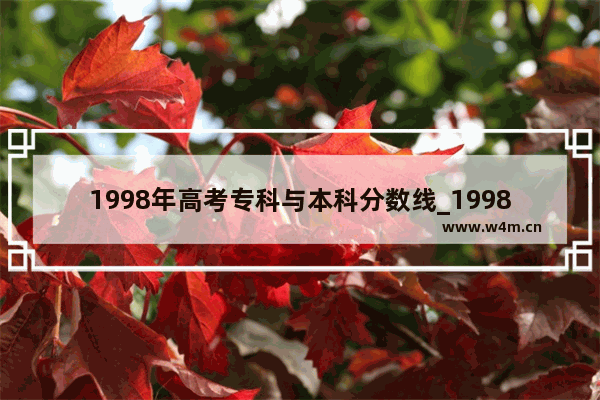 1998年高考专科与本科分数线_1998年大学录取人数