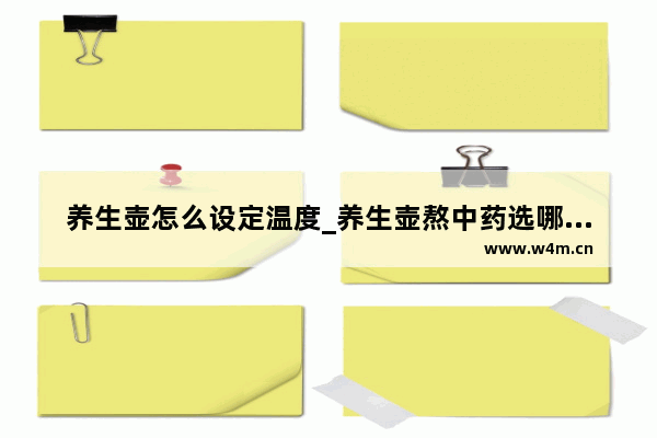 养生壶怎么设定温度_养生壶熬中药选哪个档