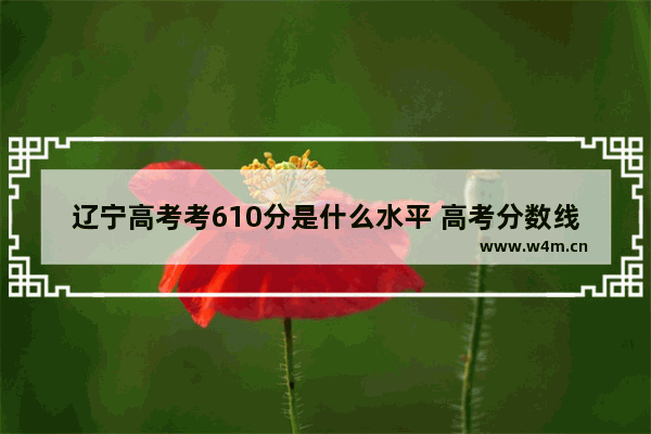 辽宁高考考610分是什么水平 高考分数线610算高分吗