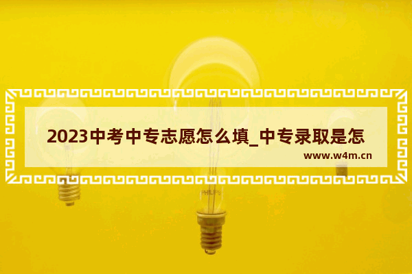 2023中考中专志愿怎么填_中专录取是怎么个流程